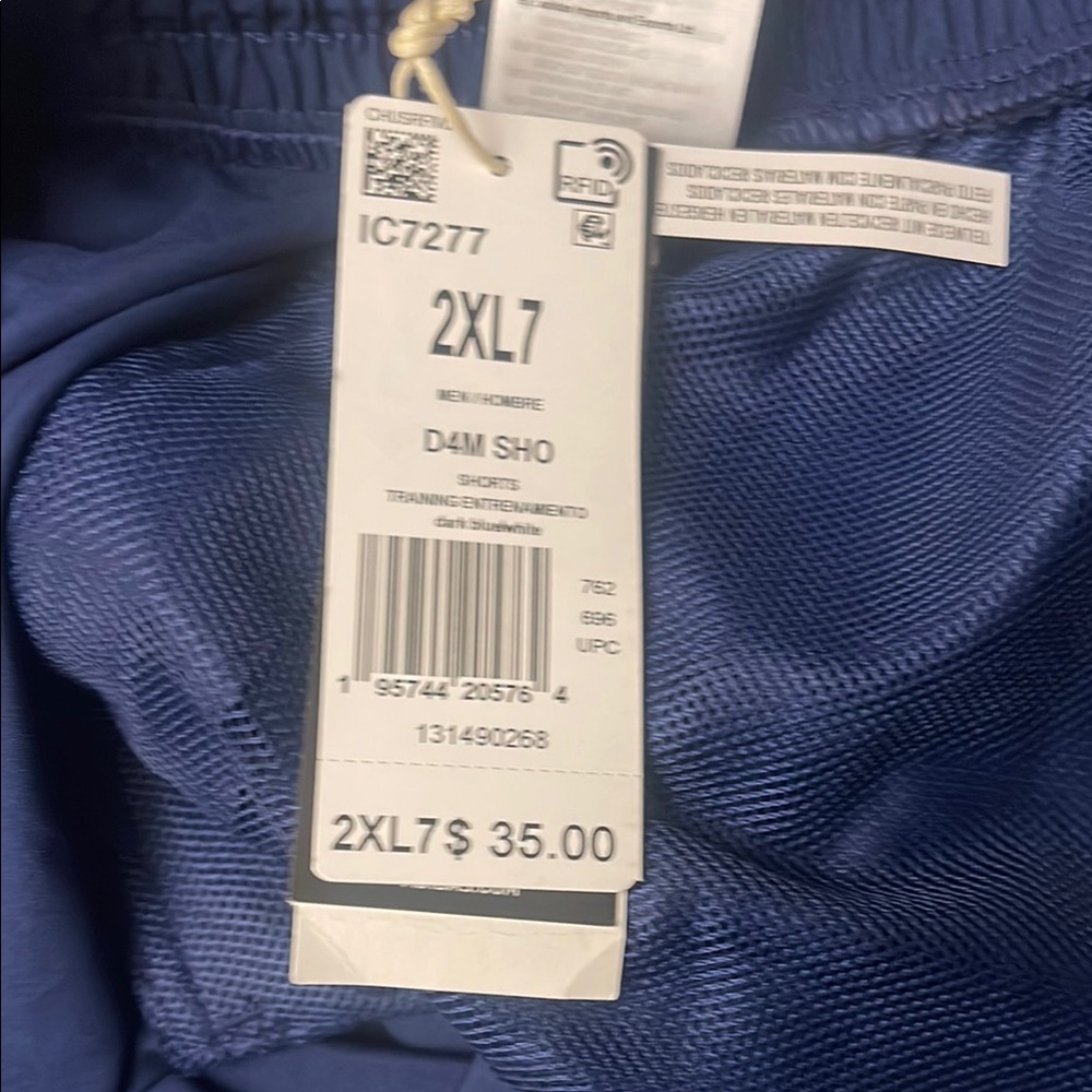 Adidas Blue Athletic Shorts Lightweight Performance - Picture 2 of 3